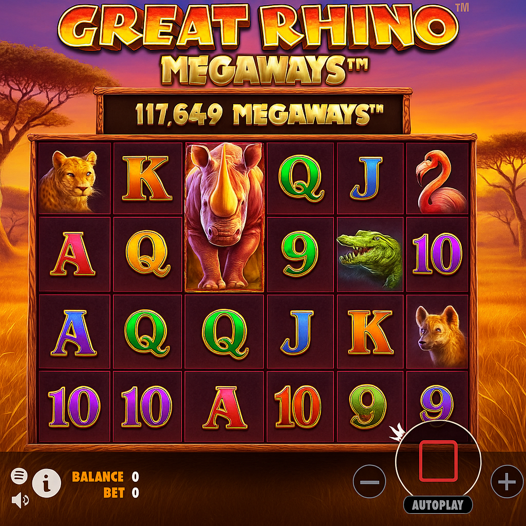 Sportaza - Great Rhino Megaways Slot Game - High RTP